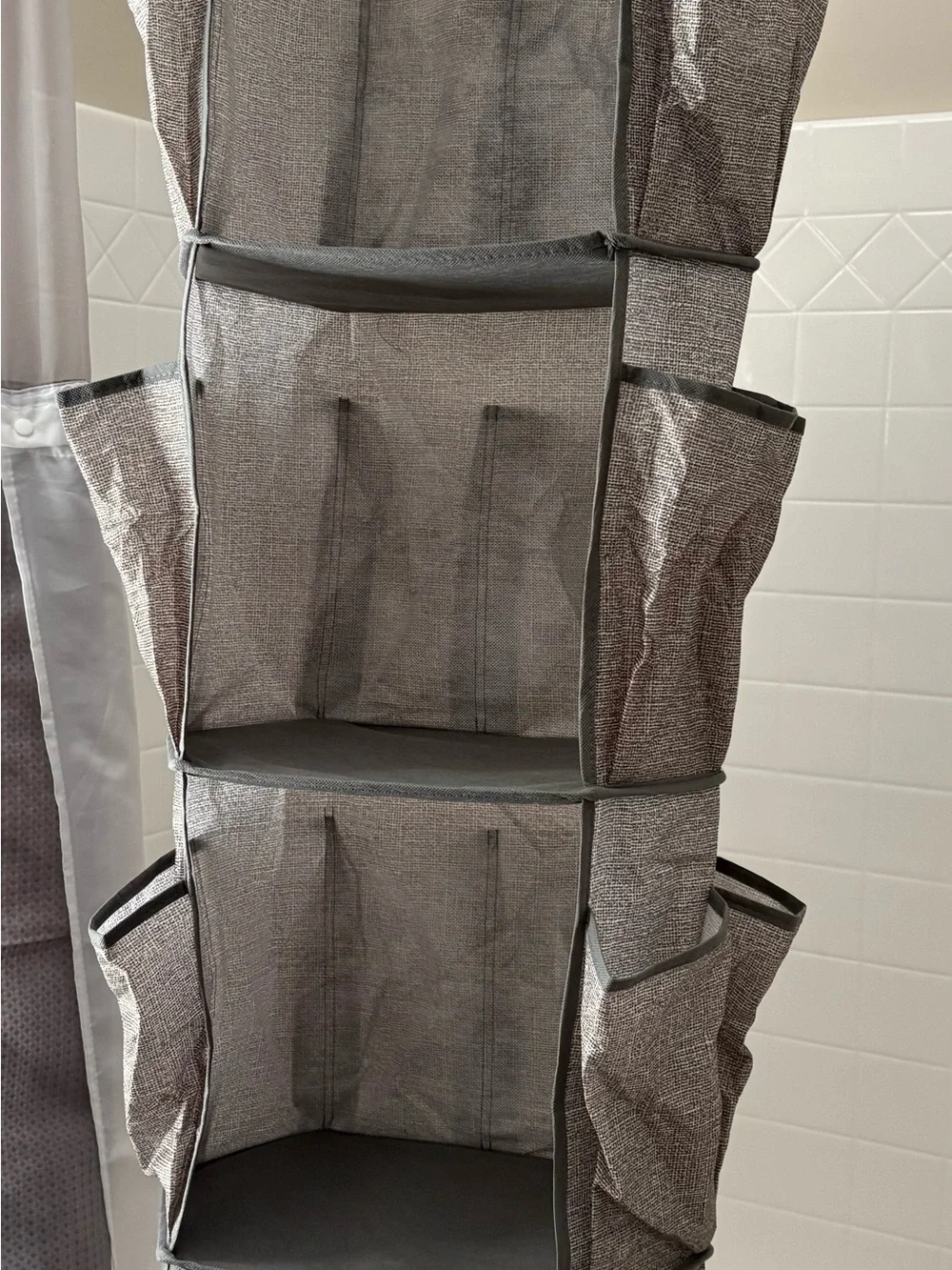 WHIT Gray 10-Pocket Rotating Hanging Closet Organizer
